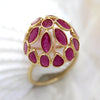 Ruby Dome Solid 18kt Yellow Gold Statement Ring