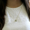 Green Amethyst Minimalist Pendant Necklace