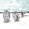 2.75 TCW Marquise Halo Stud Swarovski Diamond Earrings