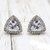 Halo Trillion Solitaire Stud Earrings
