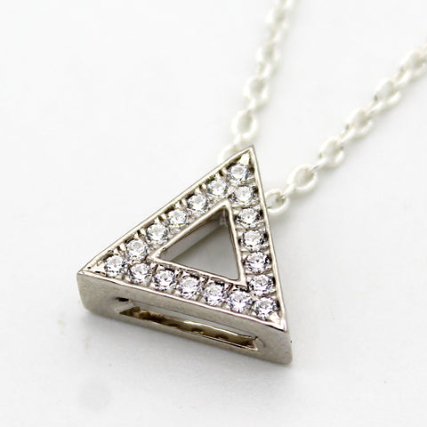 Triangle Simulated Diamond Minimalist Pendant
