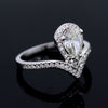 GIA Certified Pear Shape Diamond Modern Engagement Ring
