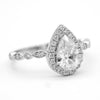 GIA Certified 0.90 CT Pear Halo Diamond Engagement Ring