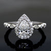 GIA Certified 0.90 CT Pear Halo Diamond Engagement Ring