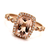 Natural Morganite Halo Engagement Diamond Ring