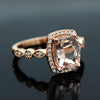 Natural Morganite Halo Engagement Diamond Ring