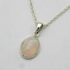 Opal Oval Cabochon Pendant Necklace