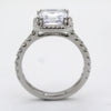 3 CT Asscher Cut Simulated Diamond Engagement Ring