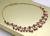 Natural Ruby Diamond Pearl Victorian Necklace 18kt Solid Yellow Gold