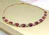 Natural Ruby Diamond Victorian Style Necklace 18kt Solid Yellow Gold Extendable