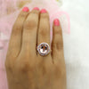 4 CT Natural Morganite Halo Diamond Ring