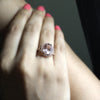 4 CT Natural Morganite Halo Diamond Ring