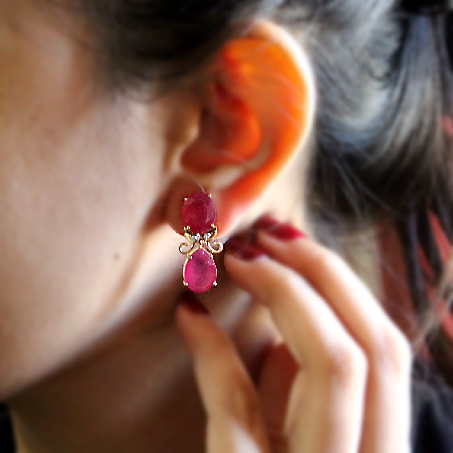 Ruby Chowki Natural Diamond Earrings ~ caratcafe – CaratCafeInd