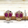 Vintage Natural Ruby Diamond Stud 18kt Yellow Gold Earrings