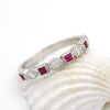 Natural Square Ruby Stackable Eternity Band