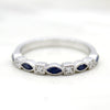 Marquise Natural Blue Sapphire Stackable Eternity Band