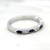 Marquise Natural Blue Sapphire Stackable Eternity Band