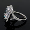 25Ct Cushion Cut Brilliant Halo Swarovski Crystal Wedding Ring