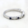 Natural Square Blue Sapphire Stackable Eternity Band