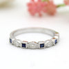 Natural Square Blue Sapphire Stackable Eternity Band
