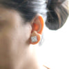 Princess Cut Halo Stud Earrings