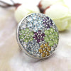 Multi Color Studded Natural Stone Round Statement Ring