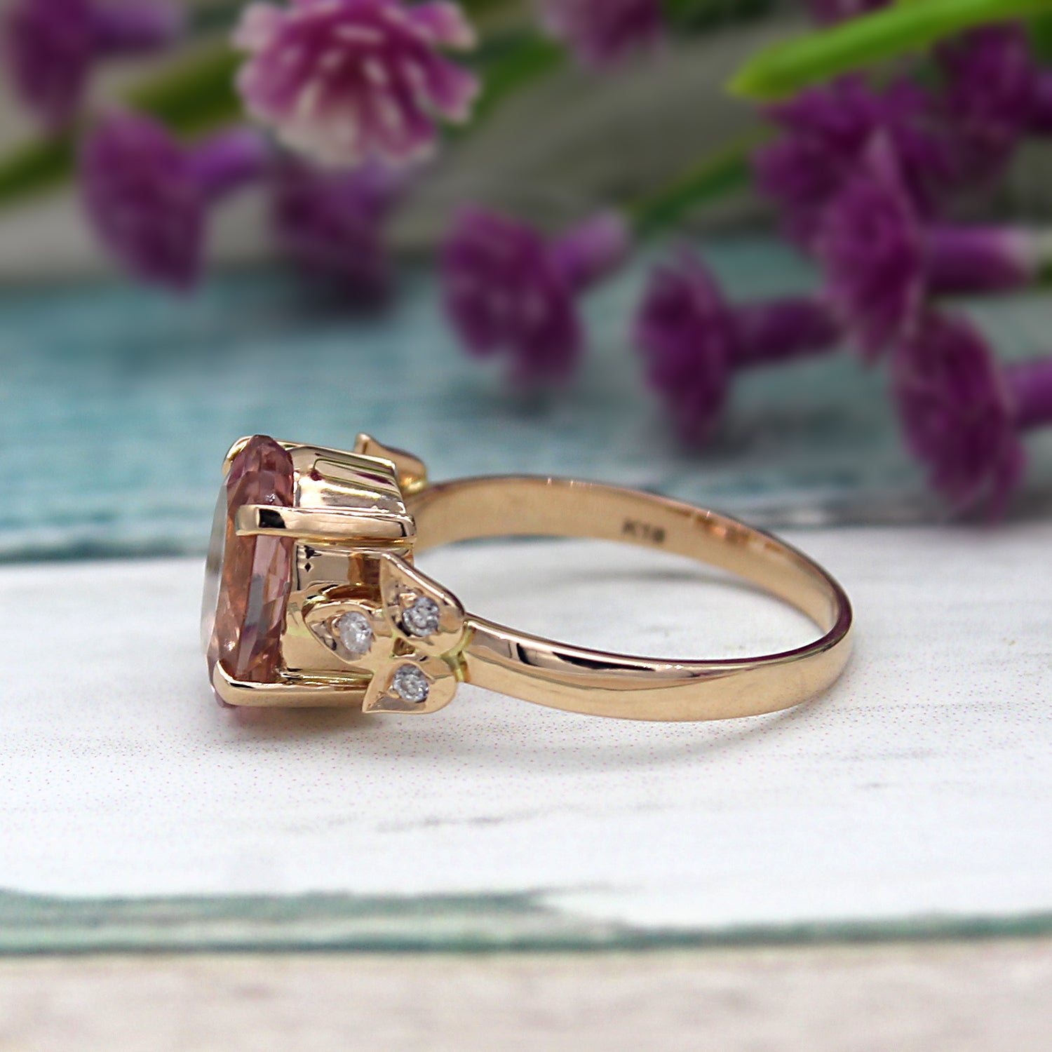 2.75 Ct Peach Morganite Rose Gold Over On 925 Sterling Silver Engageme –  atjewels.in