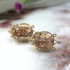 15x10 MM Oval Morganite Victorian 18kt Rose Gold Diamond Cocktail Stud Earrings