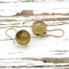 Whiskey Quartz Drop Dangle Diamond Setting 18kt Solid Yellow Gold Earring