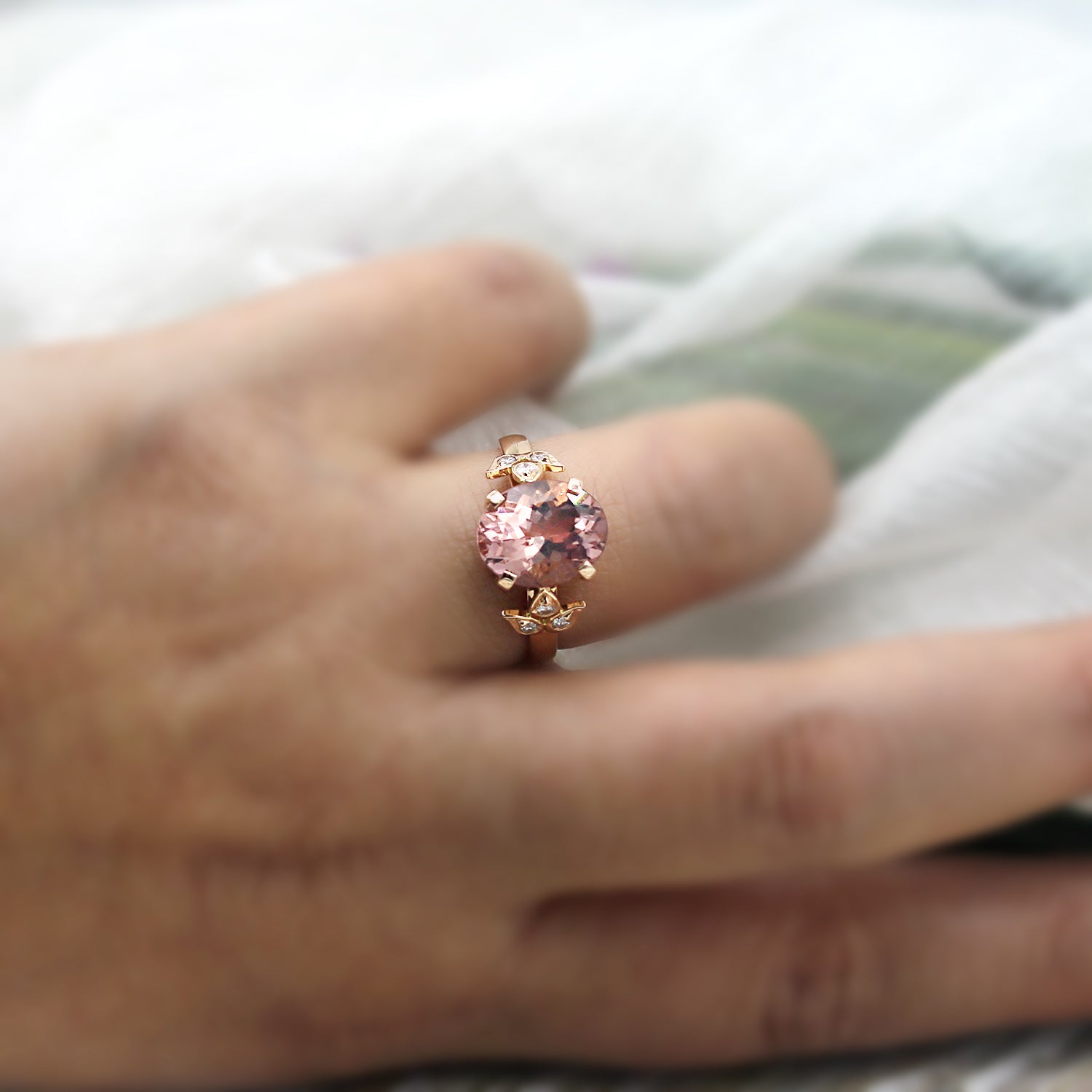 Buy Gem Stone King925 Sterling Silver Peach Nano Morganite Engagement Ring  For Women (3.82 Cttw, Emerald Cut 10X8MM, Available In Size 5, 6, 7, 8, 9)  Online at desertcartINDIA