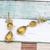 Natural Citrine Double Dangle Drop Diamond 18kt Yellow Gold Earrings