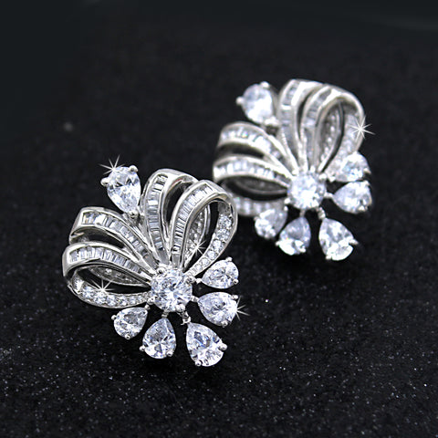 High Finished Luxury Wedding Cocktail Stud Earrings
