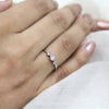 Three Stone Minimalist Diamond Engagement Ring