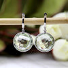 Green Quartz Bezel Set Drop Earrings