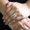 Asscher Cut Halo CZ Wedding Ring