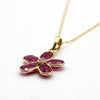 Dainty Natural Ruby Diamond Fine Flower Pendant