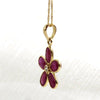 Dainty Natural Ruby Diamond Fine Flower Pendant