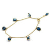 Natural London Blue Topaz Multi Shape Fine Charm Bracelet