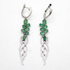 Natural Emerald Long Dangling Earrings