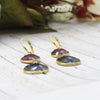 Multi Sapphire 14kt gold dangle earrings