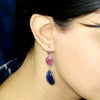 Natural Pink & Blue Sapphire Earrings