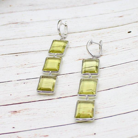 Lemony Yellow Dangling Earrings