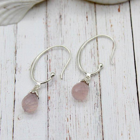 Love Stone Rose Quartz Drop Earrings