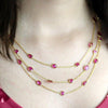 Natural Ruby 3 Layer Fine Statement Necklace