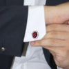 father of the bride ruby cufflinks, halo cufflinks,