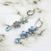 Blue Topaz Dangling Flower Earrings