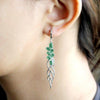Natural Emerald Long Dangling Earrings