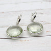 Green Quartz Bezel Set Drop Earrings