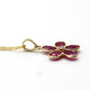 Dainty Natural Ruby Diamond Fine Flower Pendant