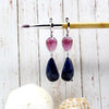 Natural Pink & Blue Sapphire Earrings